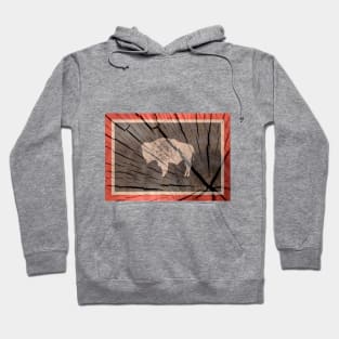 Wyoming Wood Flag Hoodie